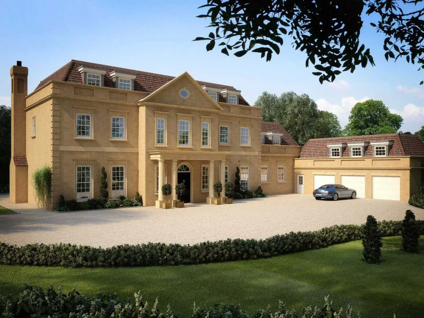High Storrs, Gerrards Cross. Three storey replacement house with pool and garage. David French Partnership structural engineers